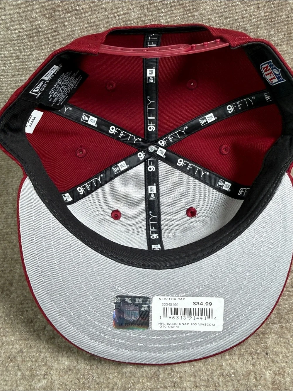 New Era Washington Commanders Hat 9FIFTY FlatBill Snapback Blank Basic Essential